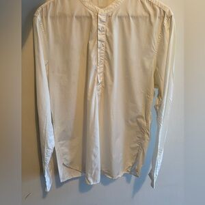 Sandro Men's white Band-Collar Button Placket Shirt